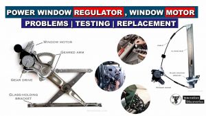 Power window regulator, window motor: problems, testing, replacement