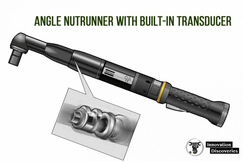 Angle nutrunner with built-in transducer
