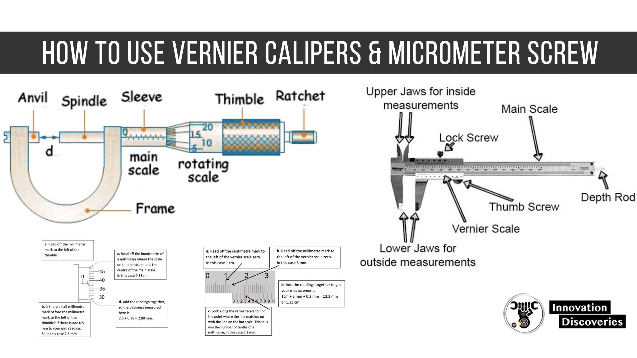 How to use Vernier Calipers & Micrometer Screw