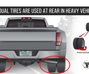 WHY DUAL TIRES ARE USED AT REAR IN HEAVY VEHICLES?