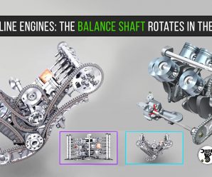 V6 gasoline engines: the balance shaft rotates in the inside V